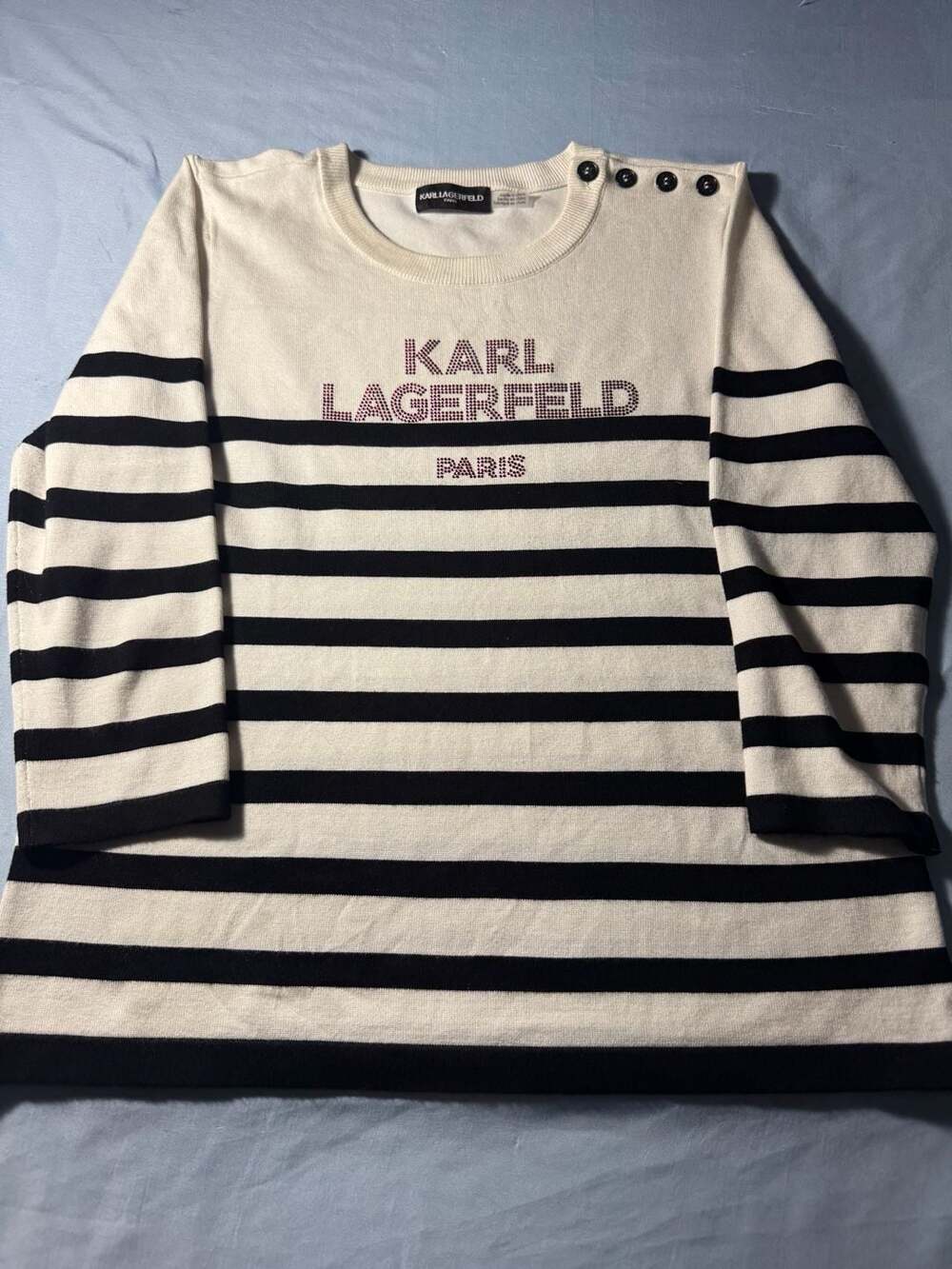 Karl Lagerfeld Paris Striped Sweater Size S8W